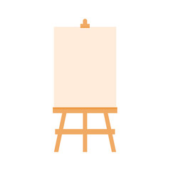 Wooden easel template of a colored table and white paper,Blank canvas on a painting easel,white drawing paper