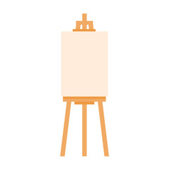Wooden easel template of a colored table and white paper,Blank canvas on a painting easel,white drawing paper