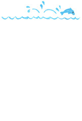 イルカのポストカード（縦）