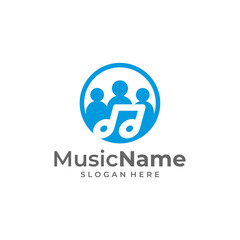 Obraz na płótnie Canvas Music People Logo Vector Icon Illustration. People Music logo design template