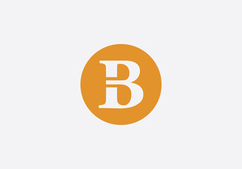 Flat circle logo icon and circle favicon letter B