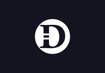 Fototapeta premium Flat circle logo icon and circle favicon letter D