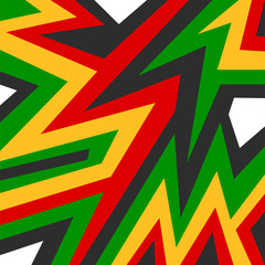 Abstract background with gradient geometric line pattern and with Jamaican color theme
