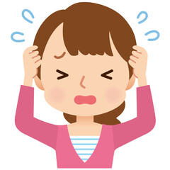 女性　主婦　表情ポーズ　ショック　取り乱す