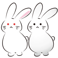 卯年動物手描きうさぎイラスト