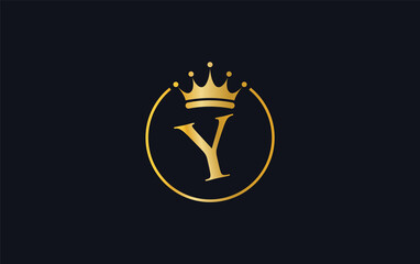 Royal vintage and golden jewel crown vector and gold crown logo and symbol with the letters