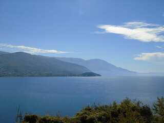 Fototapeta na wymiar Panoramic view of Lake Ohrid