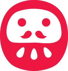 年賀状のスタンプ　だるまさん