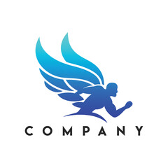 Winged Man Logo, Bird man logo