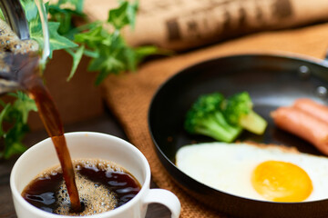 コーヒーと朝食