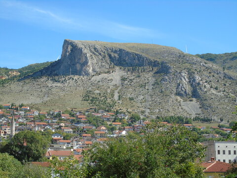 View of the Mountain from the city of Mostar