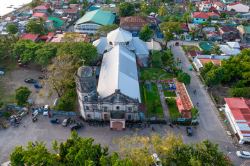 Baybay, Leyte, Philippines - Aerial of Immaculate Conception Parish Church and the surrounding area.