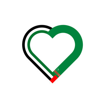 recommend clip art: friendship concept. heart ribbon icon of united arab emirates and turkmenistan flags. vector illustration isolated on white background