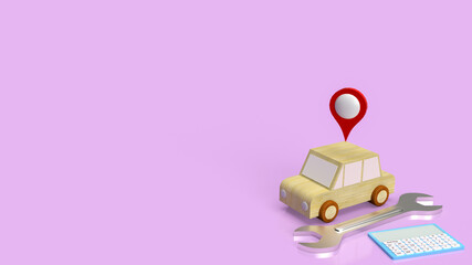 Fototapeta premium car and tool for auto service 3d rendering