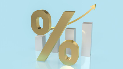 The  percent symbol for interest rate or tax concept 3d rendering