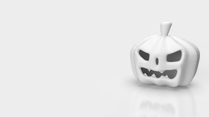 The white pumpkin for halloween concept 3d rendering