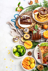 Traditional Christmas dinner.