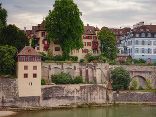 Obraz premium Buildings in the city centre of Basel , Switzerland. old city over Rhine river