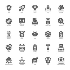 Business icon pack for your website, mobile, presentation, and logo design. Business icon glyph design. Vector graphics illustration and editable stroke.