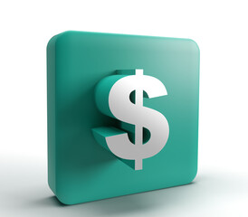 Dollar sign 3d rendering illustration.
isolated background