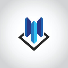 Real estate building in glass vector logo concept icon