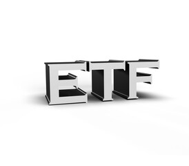 exchange traded fund (ETF) white background. 3d rendering illustration.