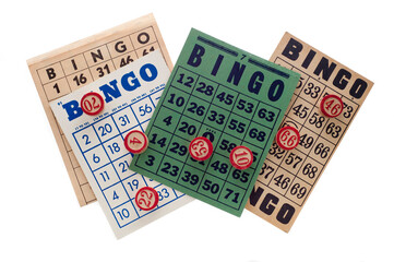 vintage Bingo cards and markers