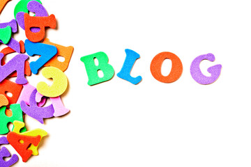 blog spelled with colorful letters