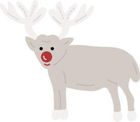 Christmas Elk. Garlands, flags, labels, bubbles, ribbons and stickers. Collection of Merry Christmas decorative icons