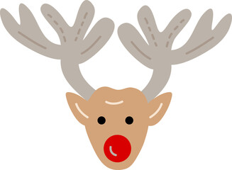 Christmas Elk. Garlands, flags, labels, bubbles, ribbons and stickers. Collection of Merry Christmas decorative icons