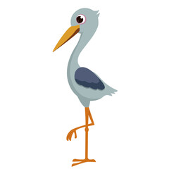 Stork animal bird cute cartoon style illustration
