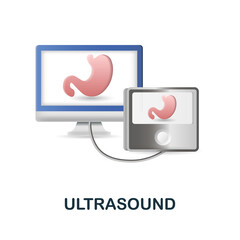 Ultrasound icon. 3d illustration from health check collection. Creative Ultrasound 3d icon for web design, templates, infographics and more