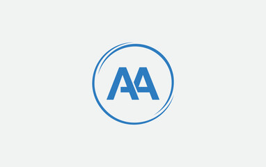 Circle logo icon and circle favicon flat letter AA