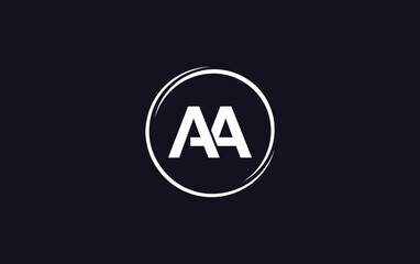 Circle logo icon and circle favicon flat letter AA