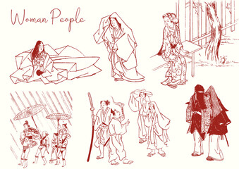 oiran bijinga　ukiyoe　japanese art　美人画　女性　浮世絵　花魁　日本画　着物　姫　主婦　商人　町人　日本人　侍　武士　農民　歴史　江戸時代