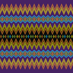 Navajo Ikat Ethnic Border PatternCross Stitch. Geometric ethnic patterns. Design for Saree, Patola, Sari, Dupatta, hispanic pattern, Clothing, fabric, batik, Knitwear, Embroidery Design