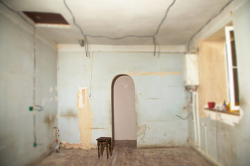 Room before renovation. Apartment renovation