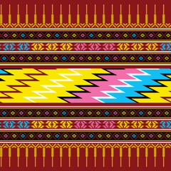 Navajo Ikat Ethnic Border PatternCross Stitch. Geometric ethnic patterns. Design for Saree, Patola, Sari, Dupatta, hispanic pattern, Clothing, fabric, batik, Knitwear, Embroidery Design