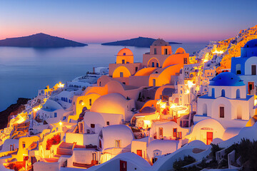 Enchanting old quarter of beautiful old European town with stone houses along narrow steps in a tranquil corner, artistic illustration