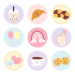 Instagram Highlights cover icons.white background.
vector, illustration
