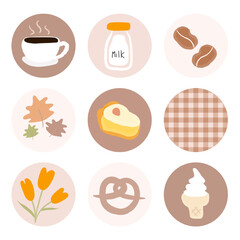 Instagram Highlights cover icons.white background.
vector, illustration