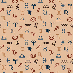 seamless pattern with zodiac signs