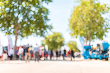 Community and general public concept, blur crowd of people in park