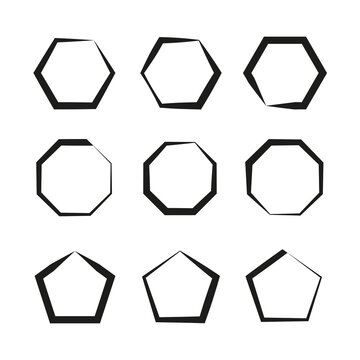 brush hexagons. Geometric texture. Vector illustration. stock image. 