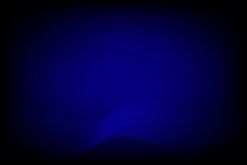 Abstract background with dynamic linear waves technology texture on blue background. Vector illustration.