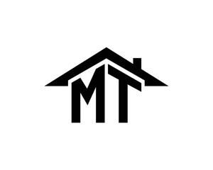 Abstract MT Letter Creative Home Shape Logo Design. Unique Real Estate, Property, Construction Business identity Vector Icon. 