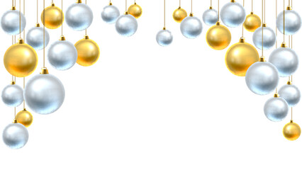 Christmas Background Gold Silver Balls Baubles