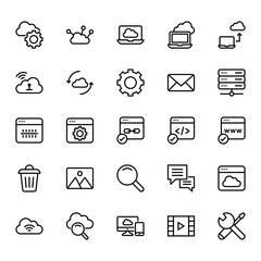 Outline icons for Cloud Computing