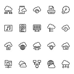 Outline icons for Cloud Computing