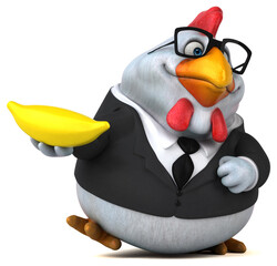 Fun chicken - 3D Illustration